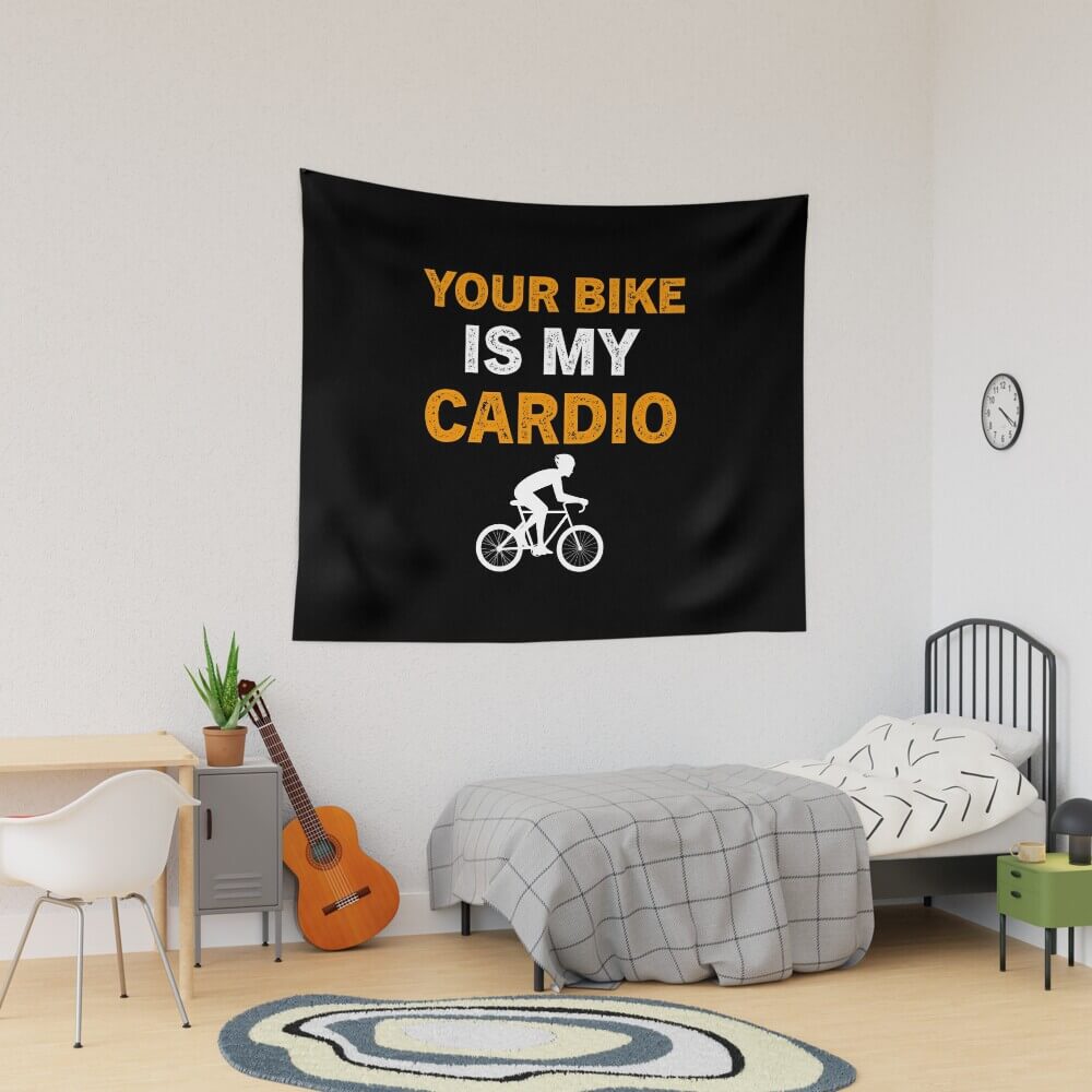 funny wall tapestry for biking