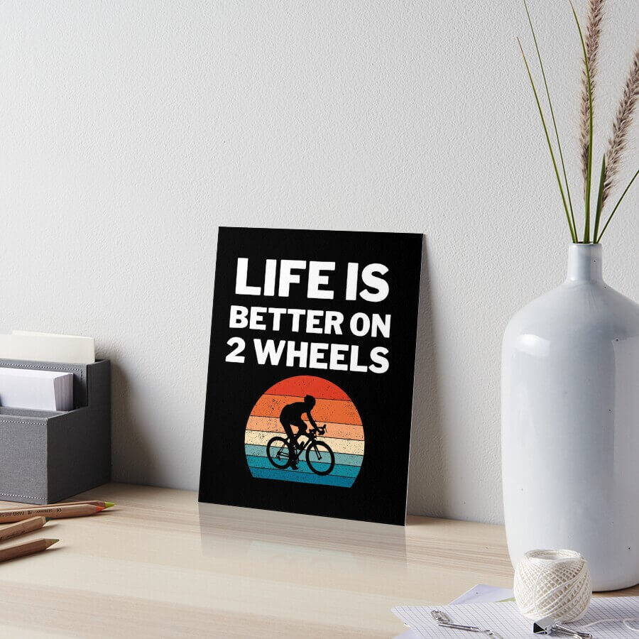 cycling art board print